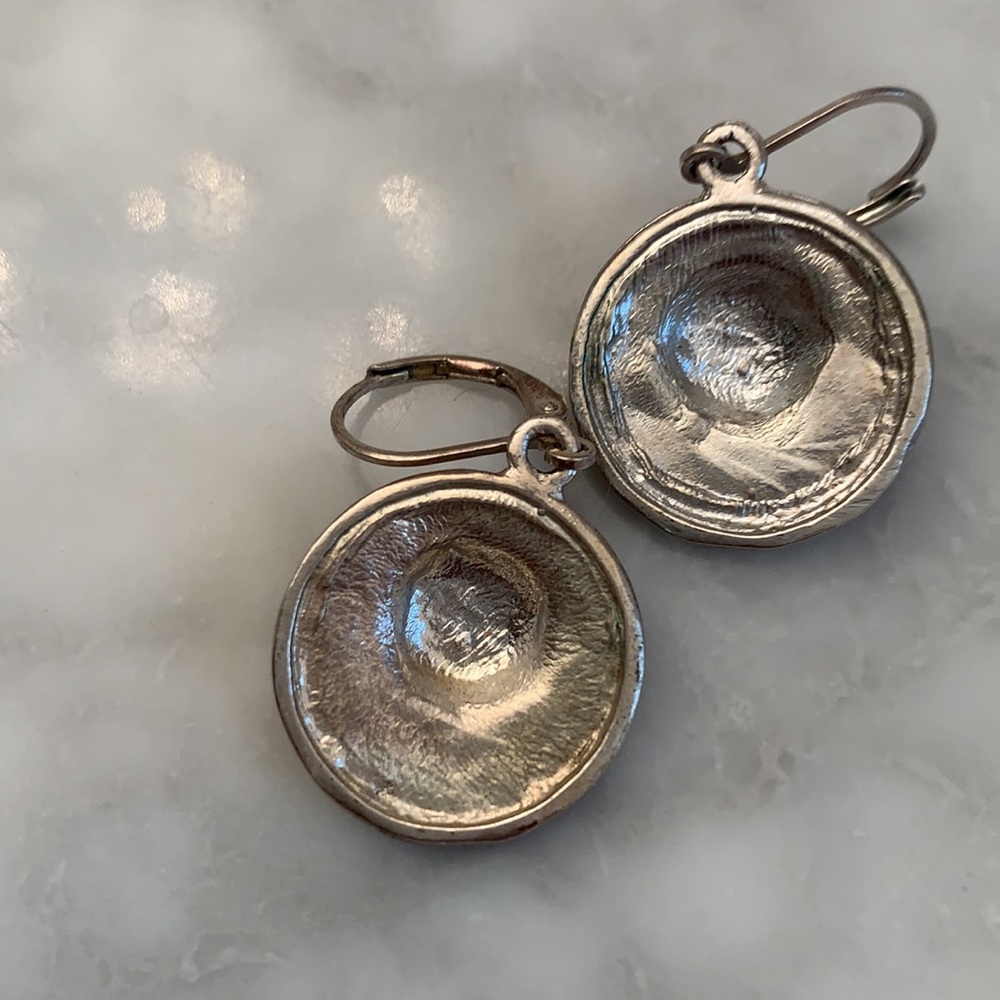 Silver Disc earrings - Picture 4 of 4